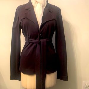 Diesel brown fitted belted sweat fabric military style jacket